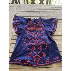 Red and Blue Parker Top